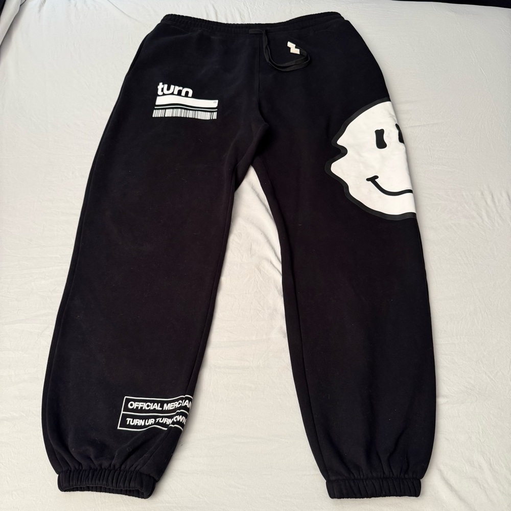 Turn Up Turn Down Barcode Joggers 365 Baggy Sweatpants Size 4XL Smiley Face